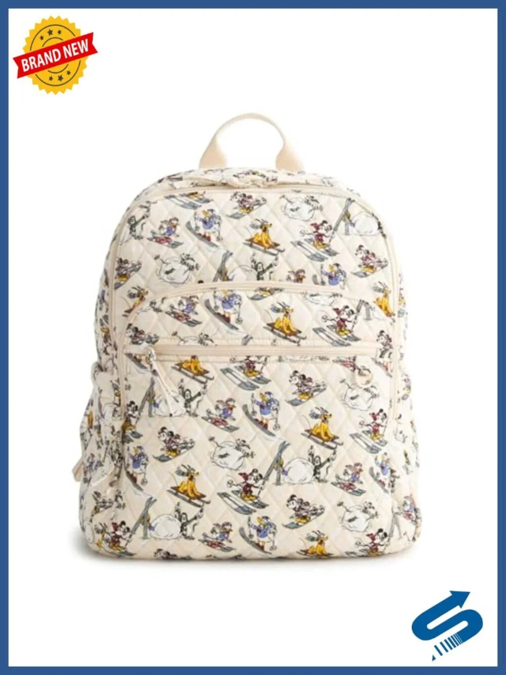Quilted Cotton Laptop Backpack with Trolley Sleeve for Work & Travel